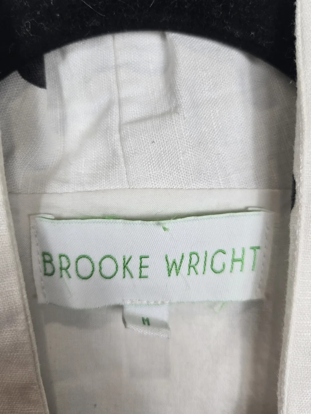 Brooke Wright Nancy Linen Cotton Polka Dot Shift Dress Lined Women’s Medium