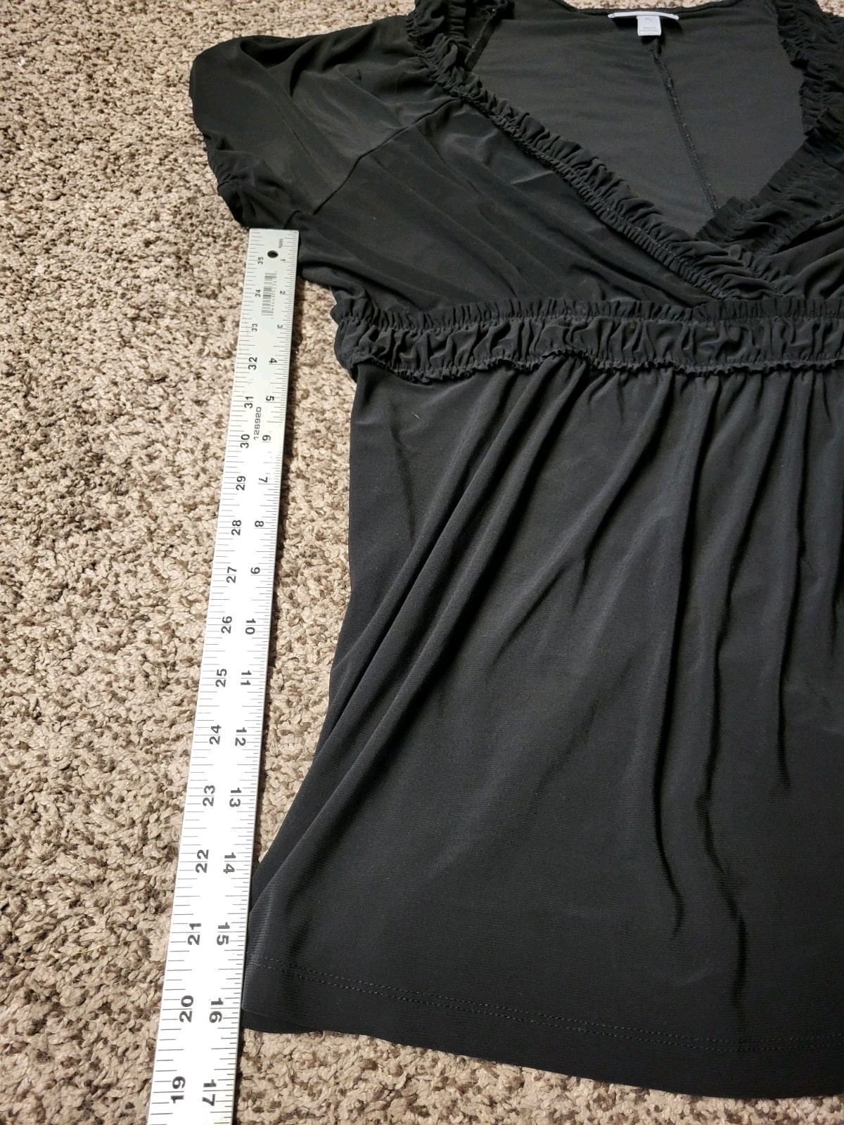 FASHION BUG Size XL Black Stretch Knit Black Shirt