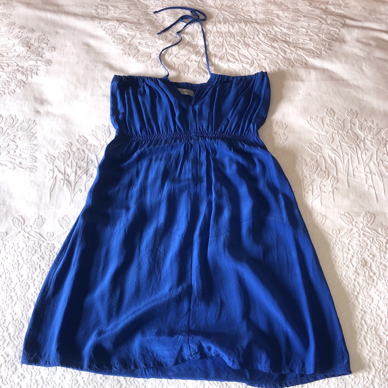 GEREN FORD COBALT BLUE SILK DRESS SIZE UNKNOWN SEE PHOTO MEASUREMENTS