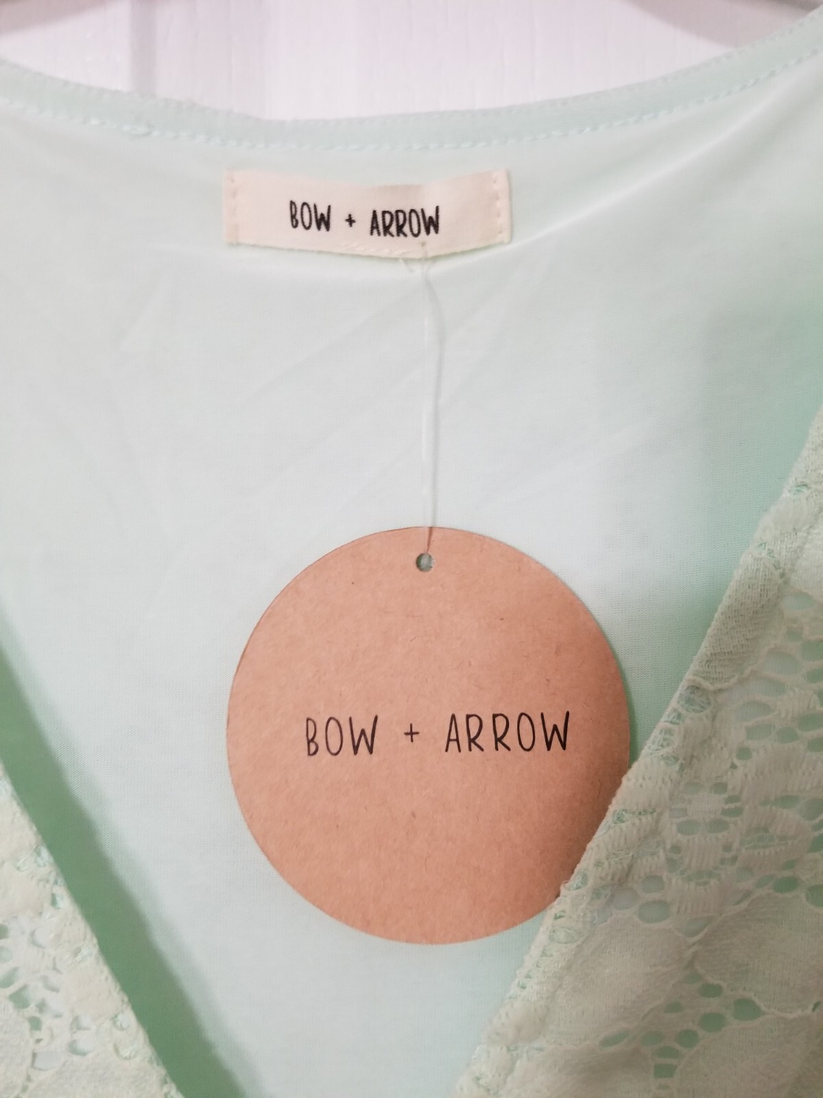 NWT Bow + Arrow Green V Neck Dress Lace Buttons Lined Medium 033