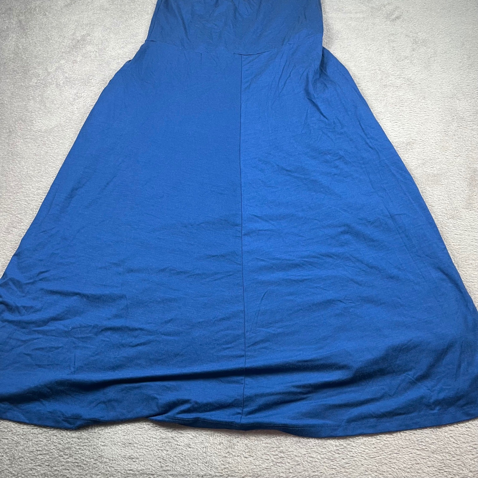 American Giant Womens Blue Scoop Neck Tencel Lyocell Midi Dress Large Lot Of 2