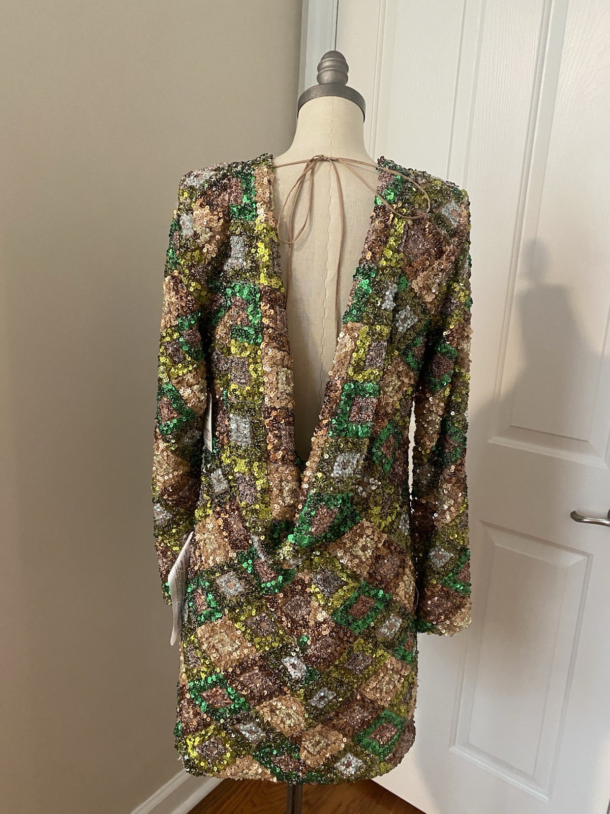 NWT Dress The Population Patchwork Sequin Mini Dress- Medium $310