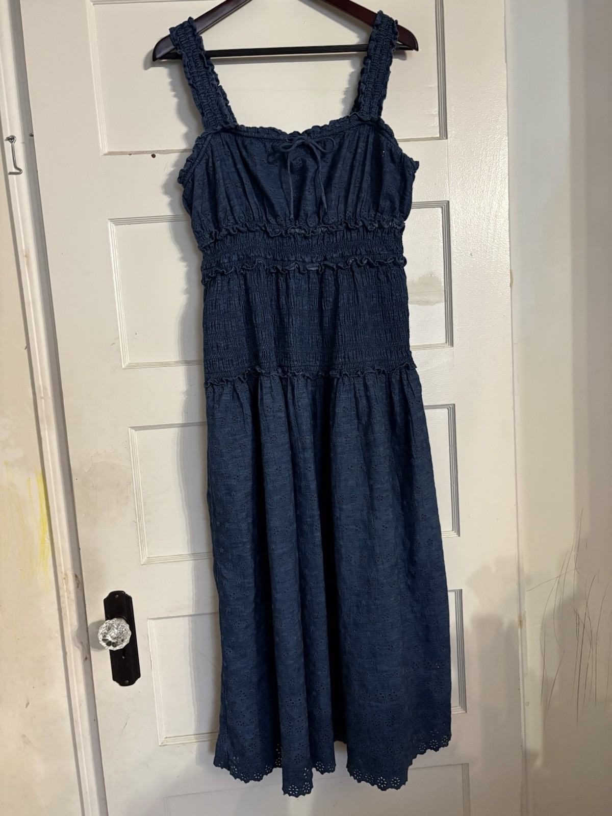 GAP X Doen Denim Eyelet Dress. L. Fits 12-14