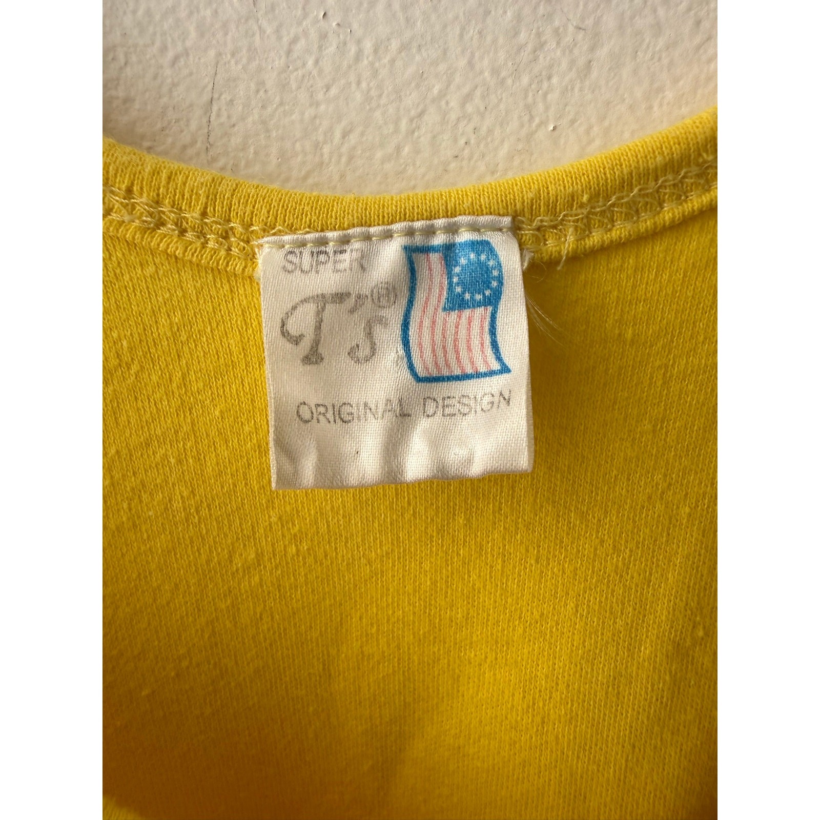 Vtg 90s Embroidered Yellow Oversized Tank Top Shirt Dress Beach Coverup Turtle L