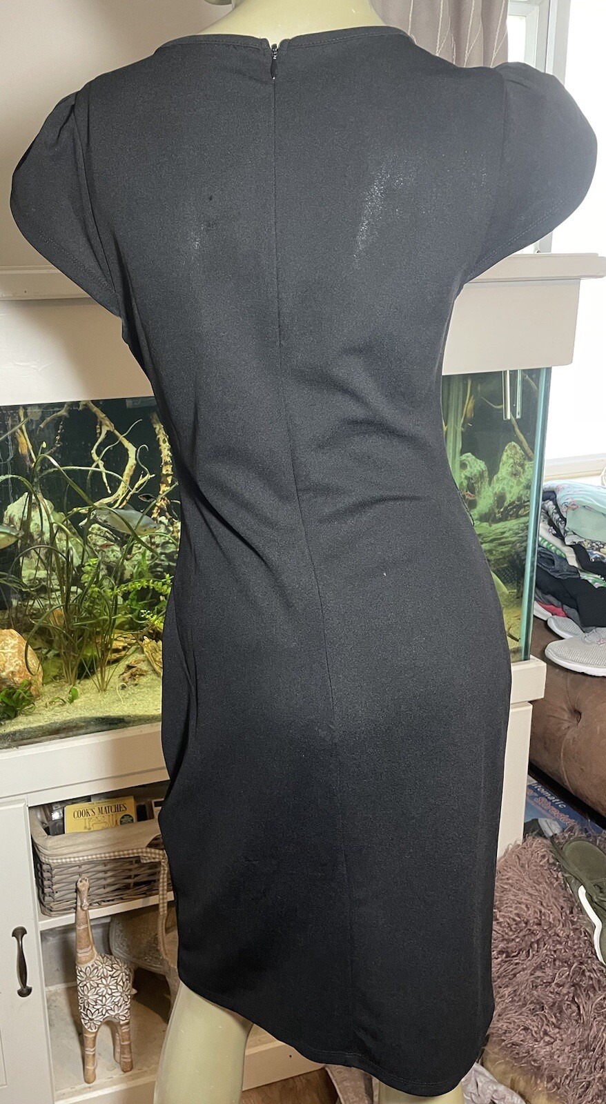 Black Dress Size Small Bodycon Cap Sleeve Knee Length Shein Smart Office Work