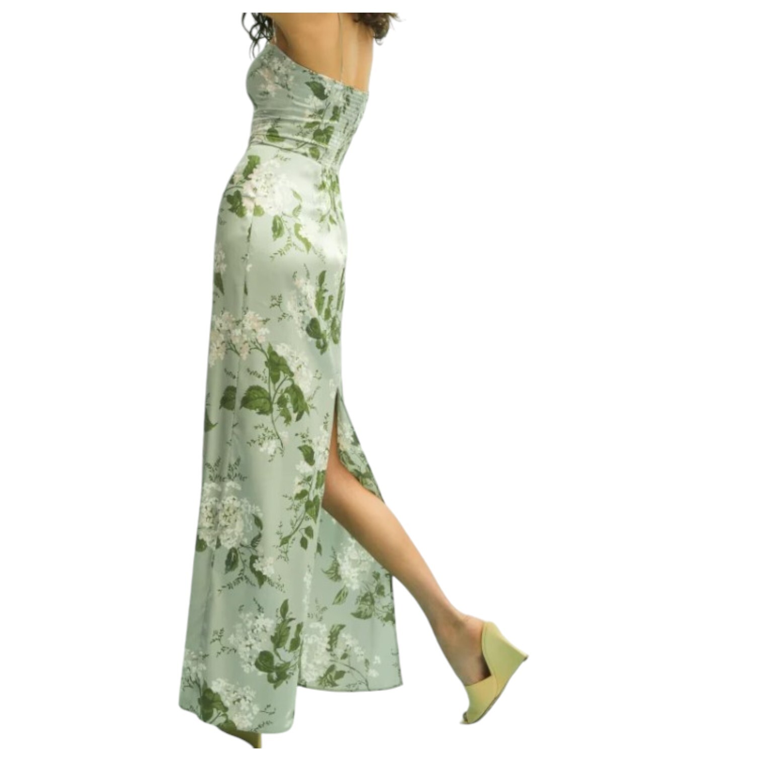 Reformation Frankie Silk Dress Tea Garden