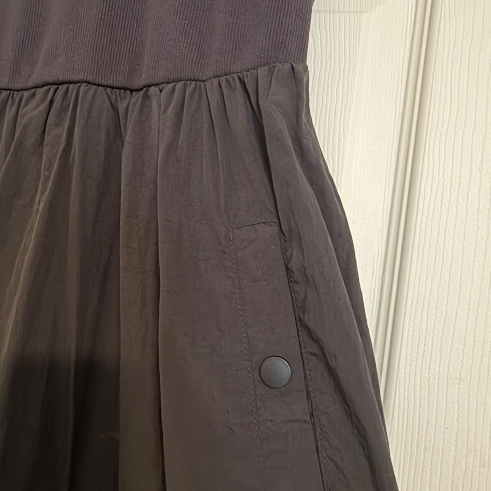 Steve Madden Black Midi Dress XL Sleeveless Ribbed Mock Neck Zip Pockets Casual