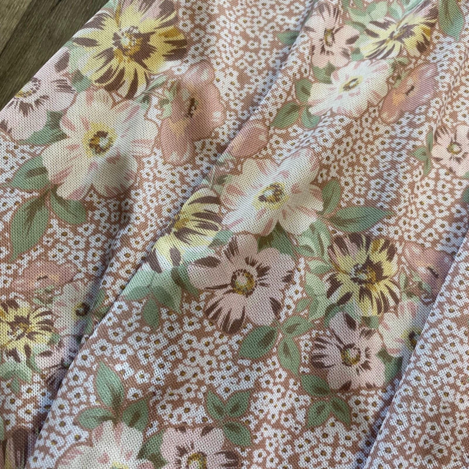 Originality Floral Off Shoulder Mini Dress Light Pink Green Size Medium