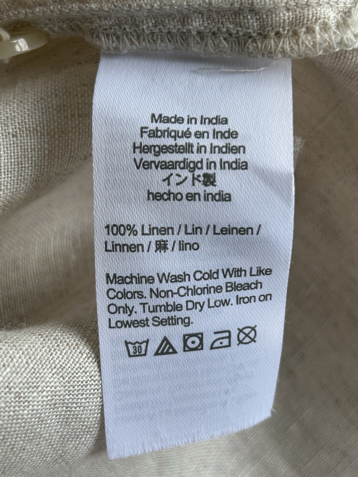 J.Crew 100% Linen Maxi Shift Dress XL Beige Sleeveless Hidden Button Lagenlook