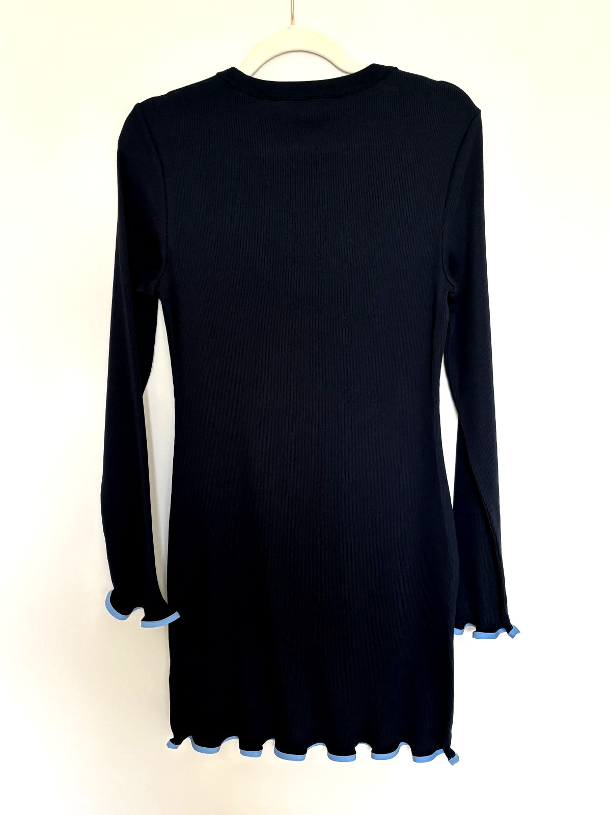 Veronica Beard Baranova Stretch Cotton Mini Cocktail Dress Size M Navy $348 NWT