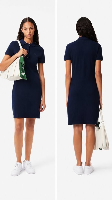 womens lacoste dress navy cotton xxl