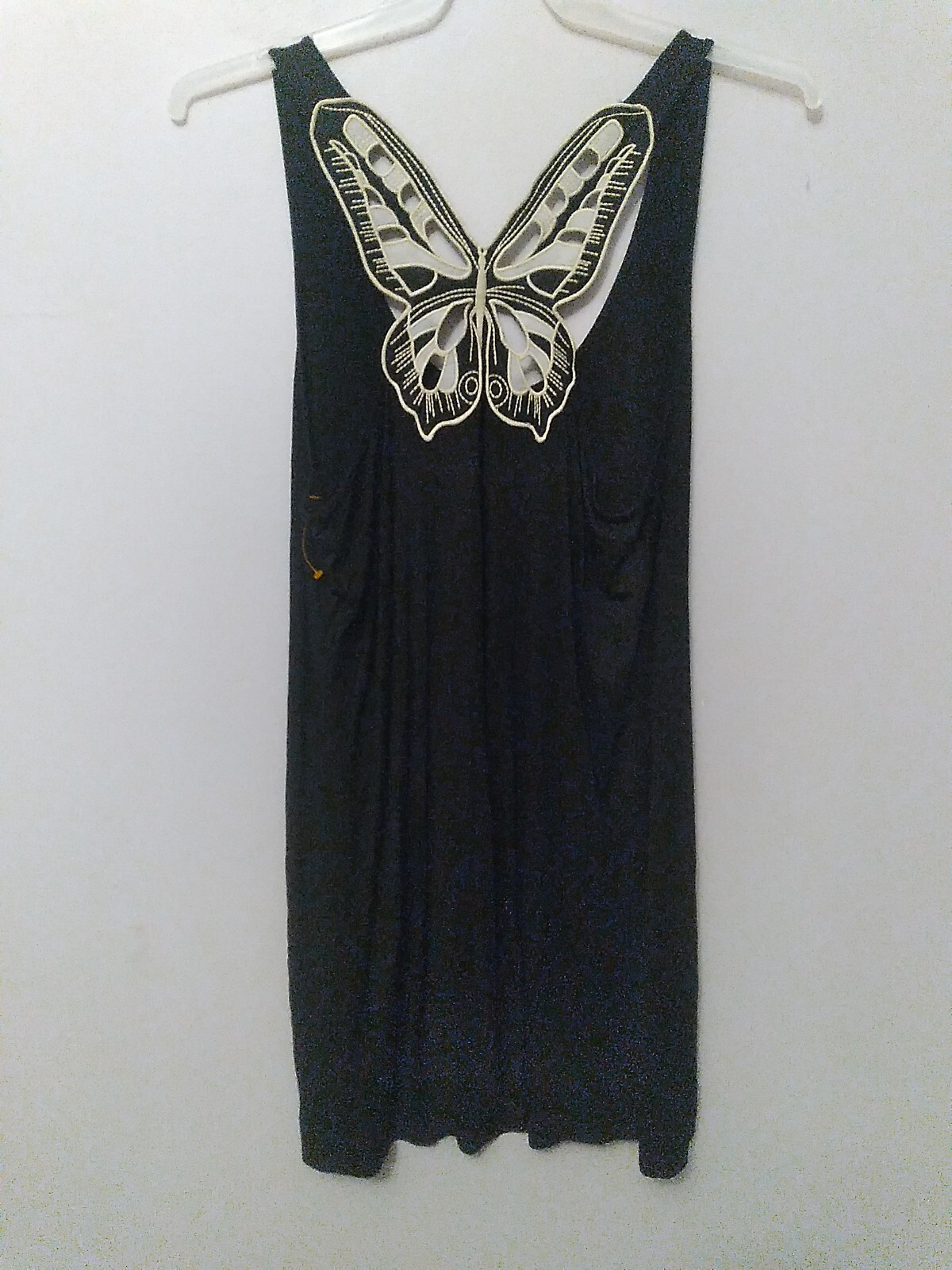 ALLEN B. Black Butterfly Short Sleeveless Dress Size XL New W/o Tags