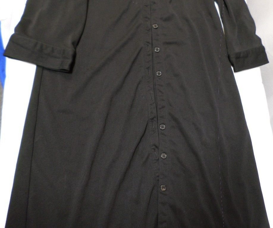 DESIGNER EXPRESS 100% POLYESTER LONG SLEEVE BUTTON UP BLACK DRESS SIZE 9/10