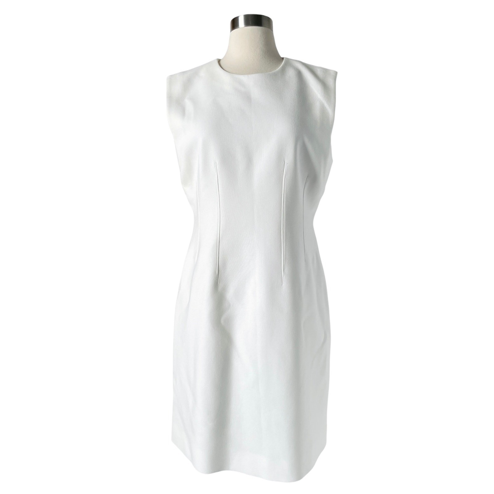 Veronica Beard Anais Dress 8 Off White Sleeveless Sheath Minimalist