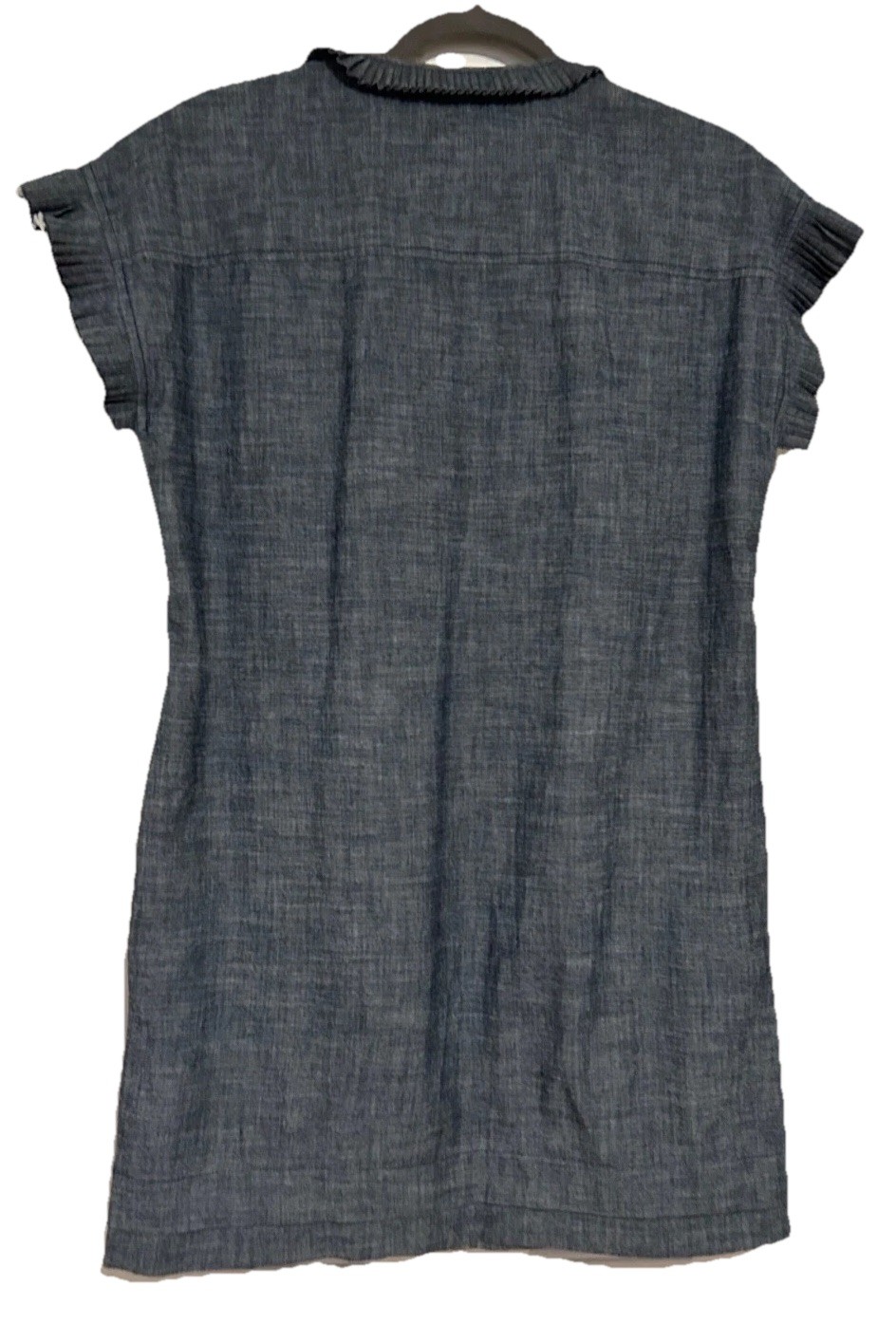 Coach Lightweight Cotton Chambray Shift Dress with Ruffles Size 6 Designer!