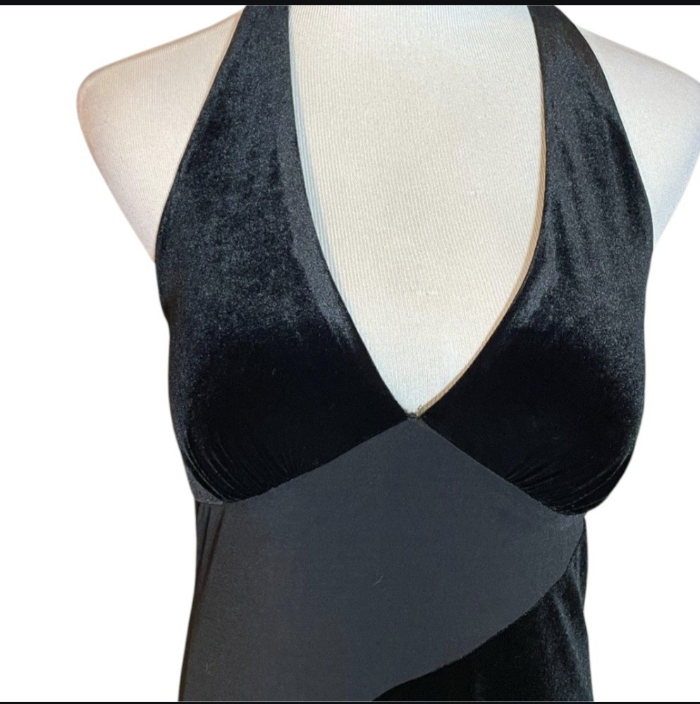 AB Studio Vintage 90s NEW Halter Black Maxi Witchy Whismygoth Gothic Women SZ M