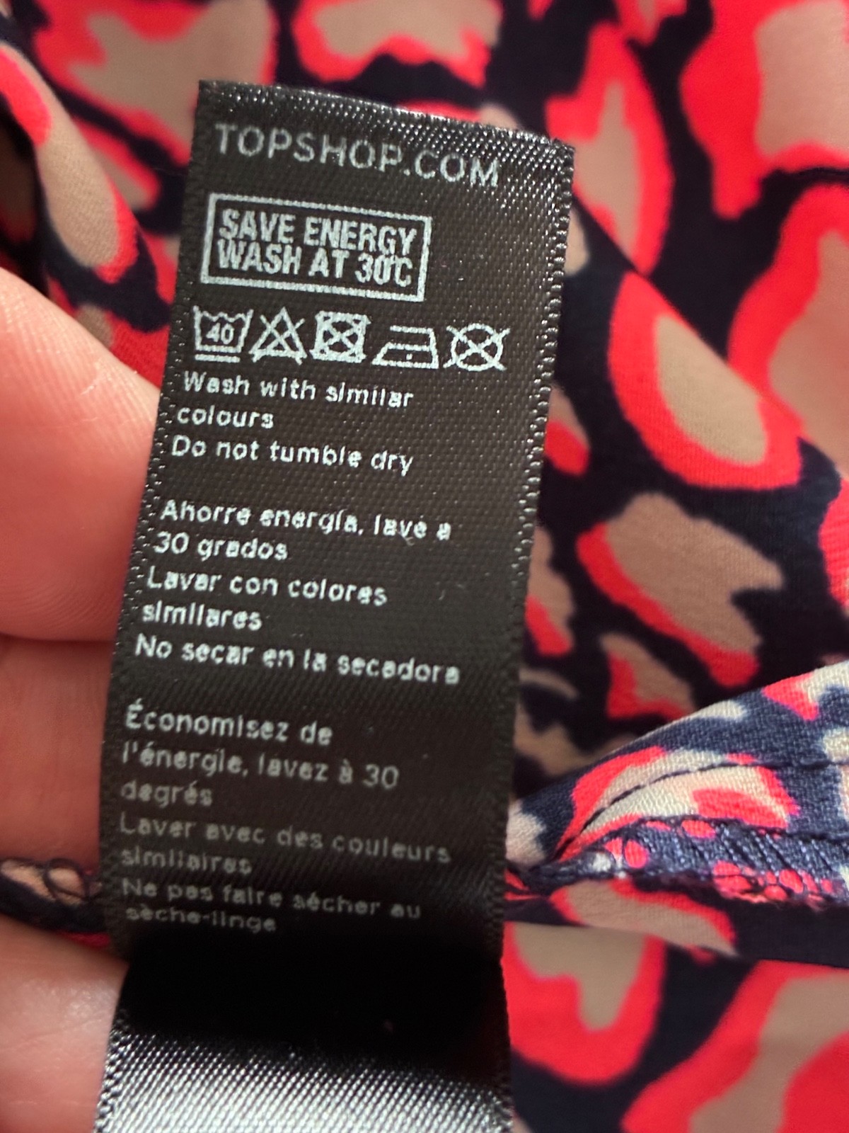 Topshop Neon Leopard Print Shift Dress – size 10