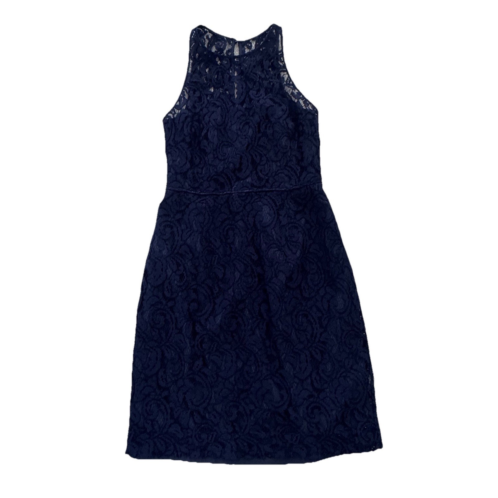 J.Crew Pamela Leavers Navy Blue Lace Dress 4 Old Money Classic Preppy