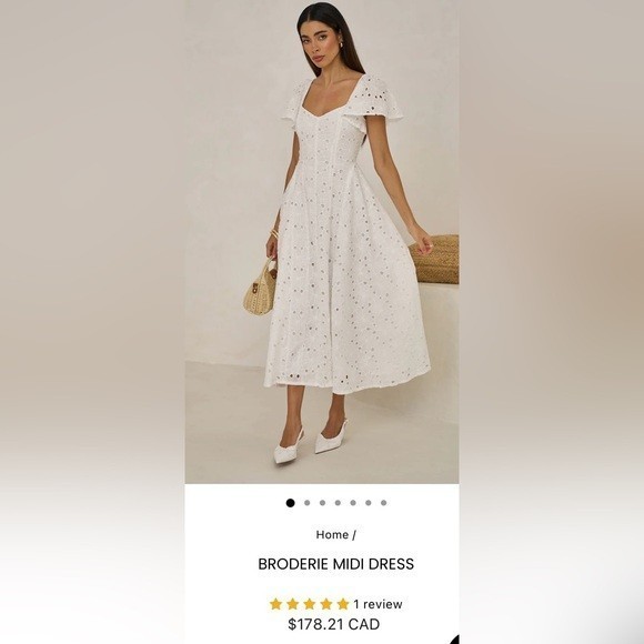 NWT Size XL – Extro&Vert Ada Flutter-Sleeve Broderie Midi Dress (NWT US$ 123)