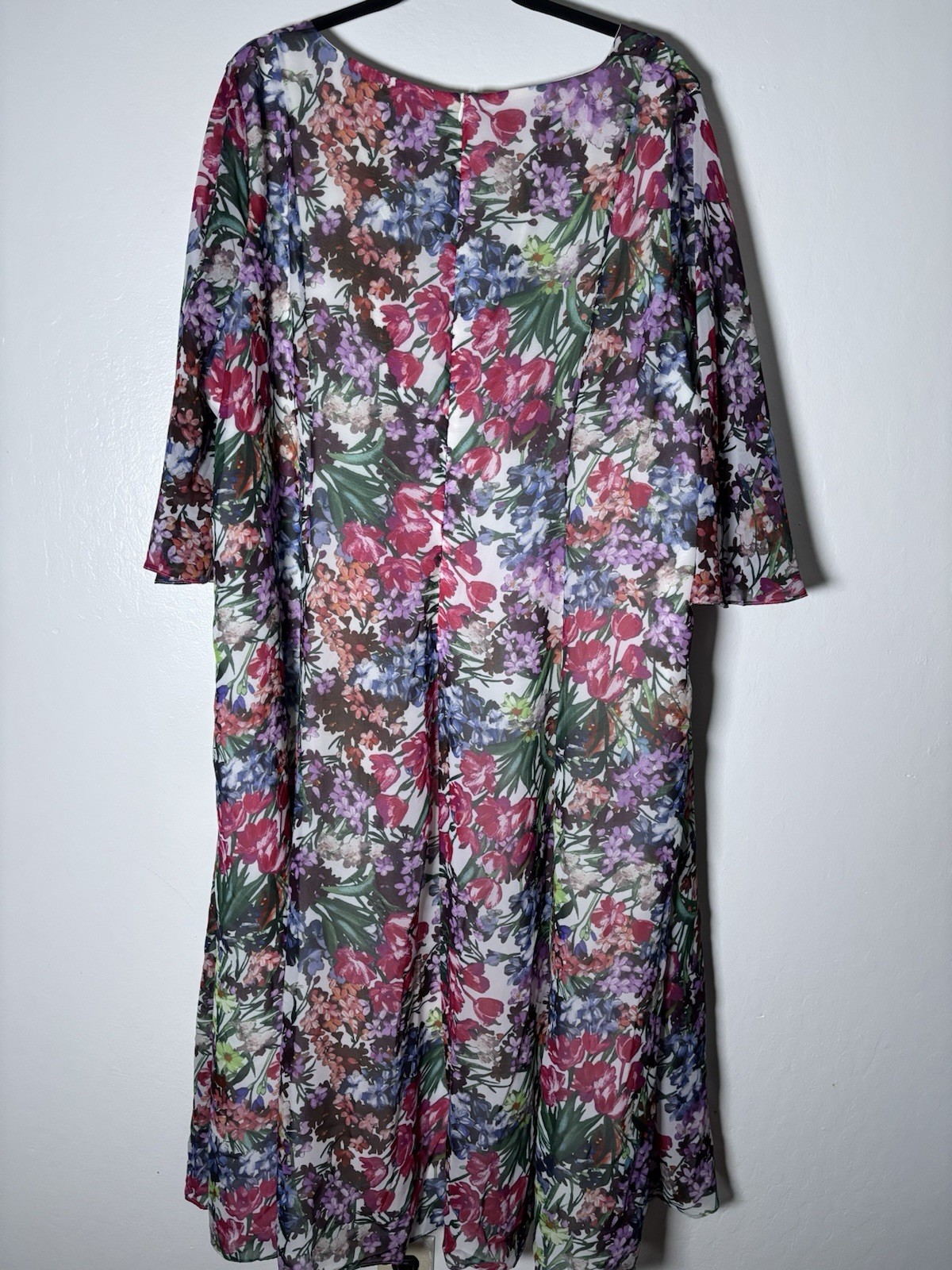 Marina Rinaldi Floral Short Sleeve Midi Dress NWT Size US 24W $885 NEW