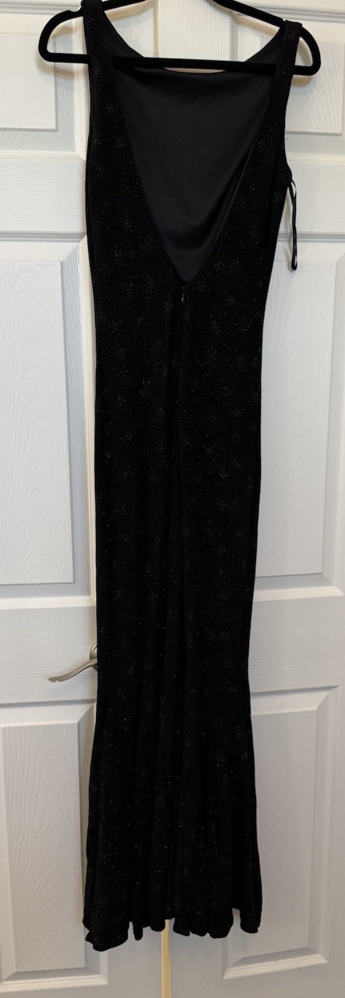 Vintage Y2K Jessica McClintock Millennium 2000 Black Sparkle Mermaid Gown Size 4