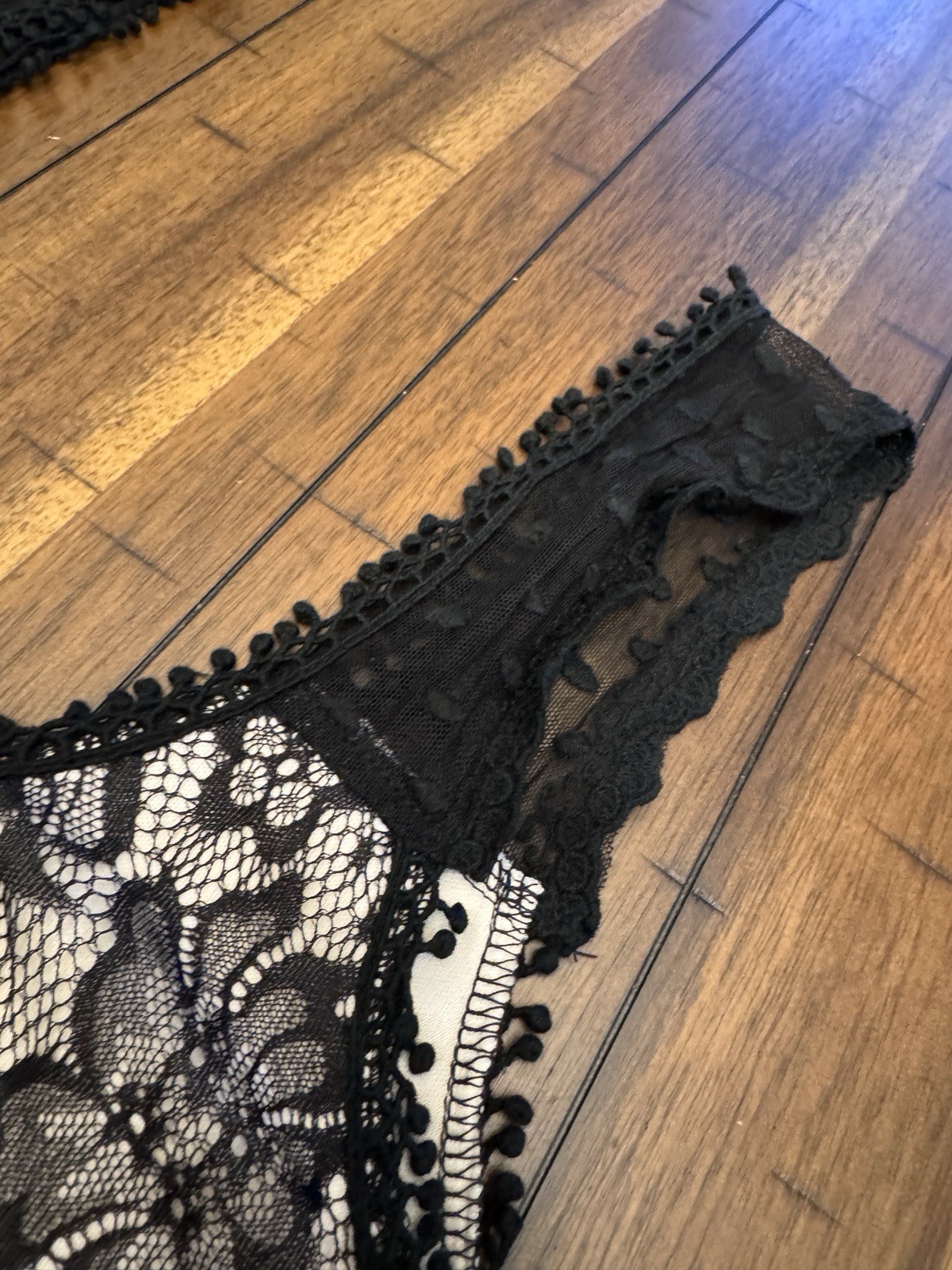 Sz M Black & Nude Lace Chiffon Gauze Gothic Mini Dress Tafetta Babydoll Sundress