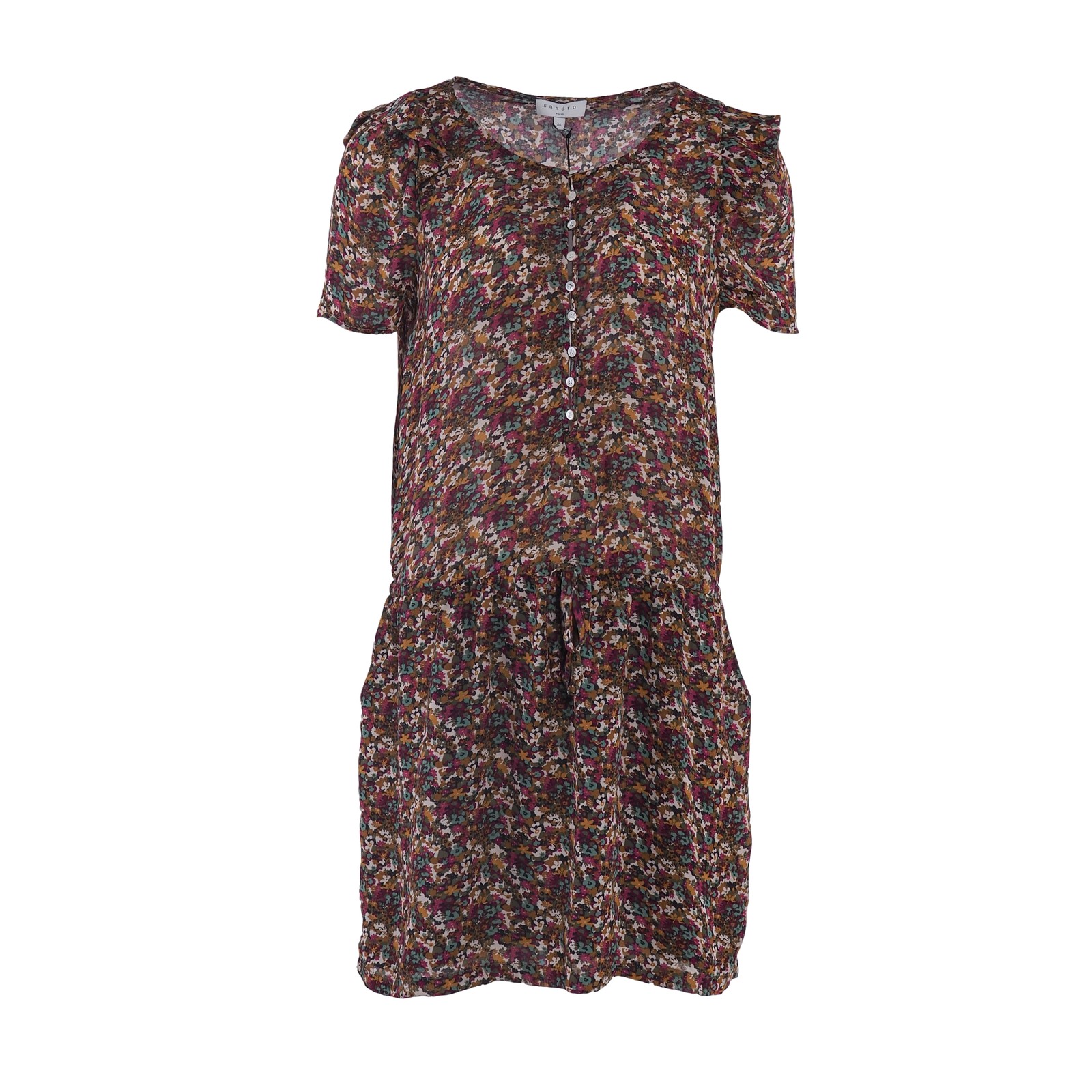 Sandro Paris women’s dress multi-colored floral sleeveless size 40 FR DE 38