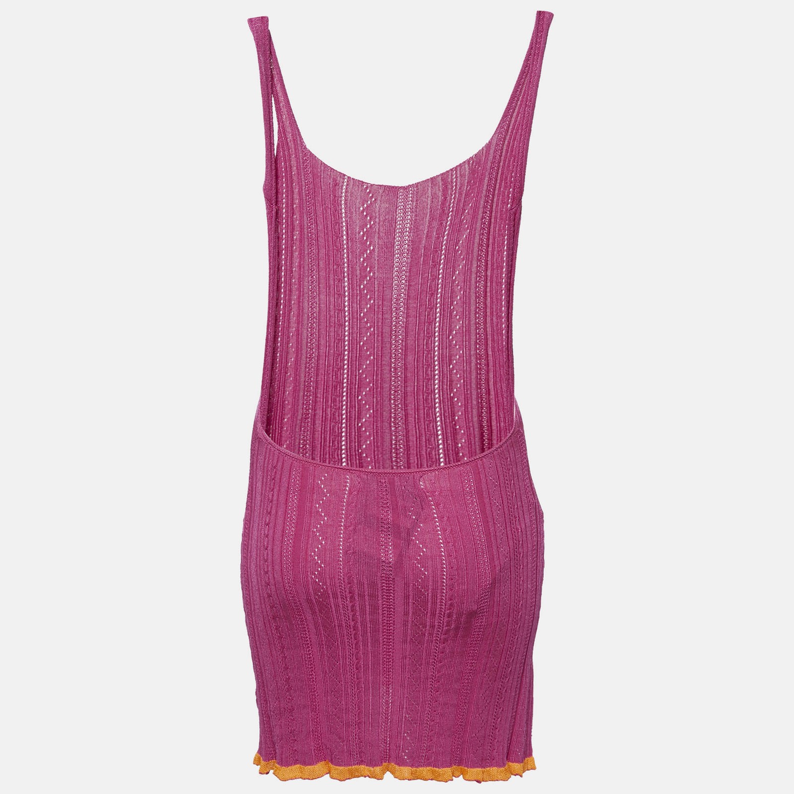 Gimaguas Pink Patterned Knit Sleeveless Mini Dress S