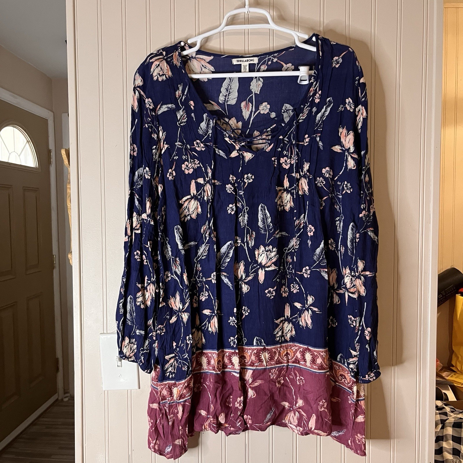 Billabong Just Like You Dress Starry Night Long Sleeve Women’s Size Large