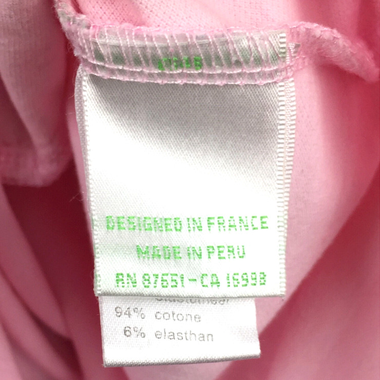 Lacoste Womens Sz 38 (32in Bust) Pink Striped Cotton Barbiecore Piqué Polo Dress