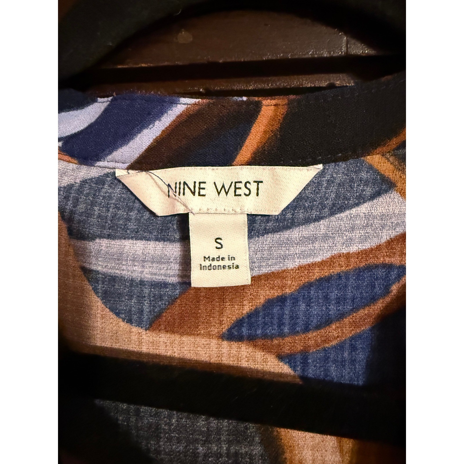 Nine West Womens Blue Abstract Swirl Print Tiered Mini Dress Small