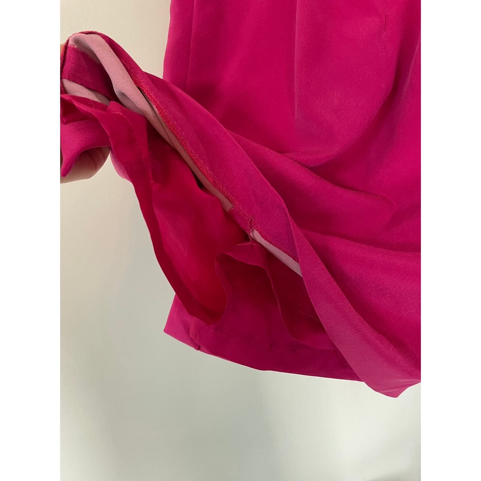 YL Hot Pink Silk Mini Dress Size 6