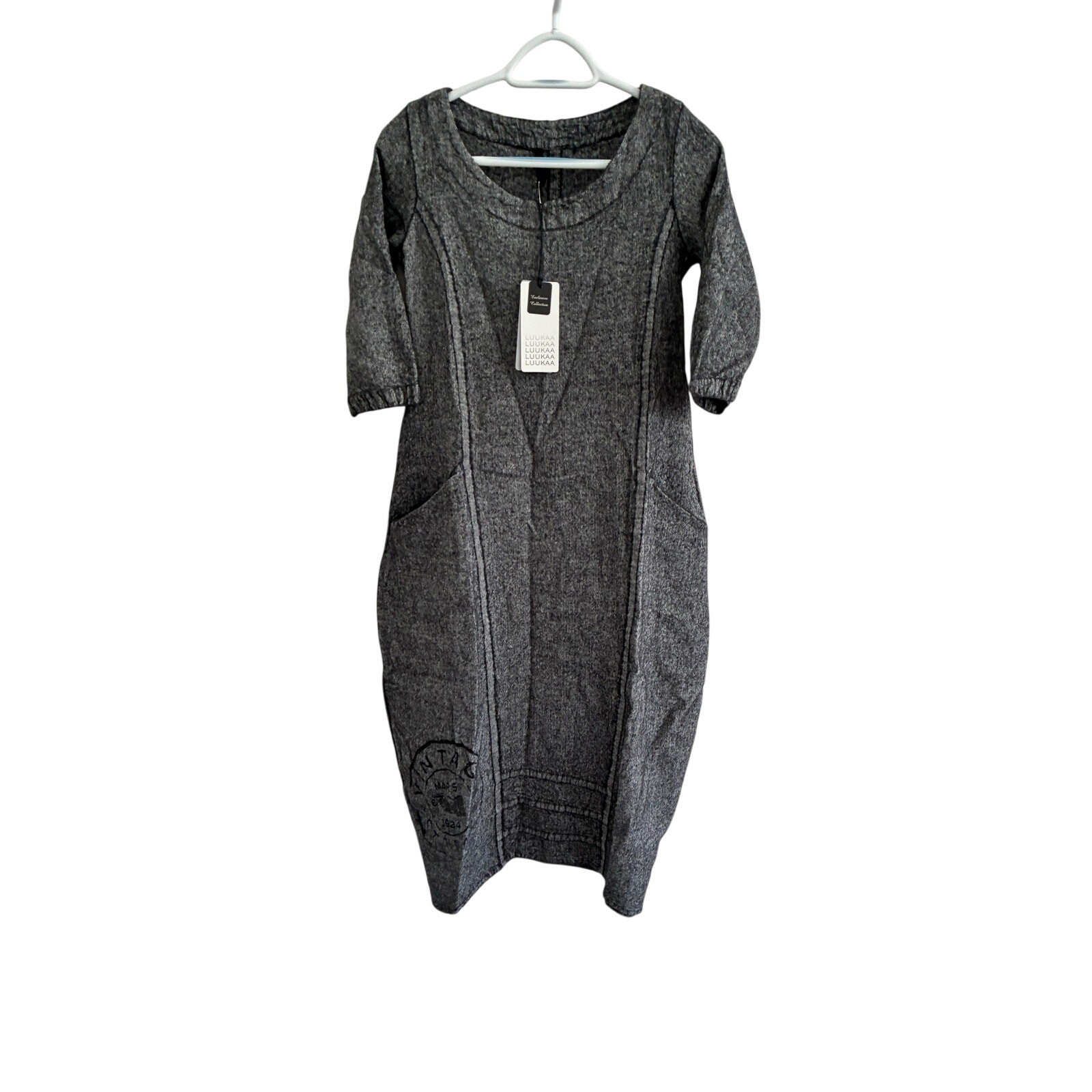 NWT Luukaa Dorris Linen Dress Size US 6/8 Lagenlook Hoho Minimalist Capsule