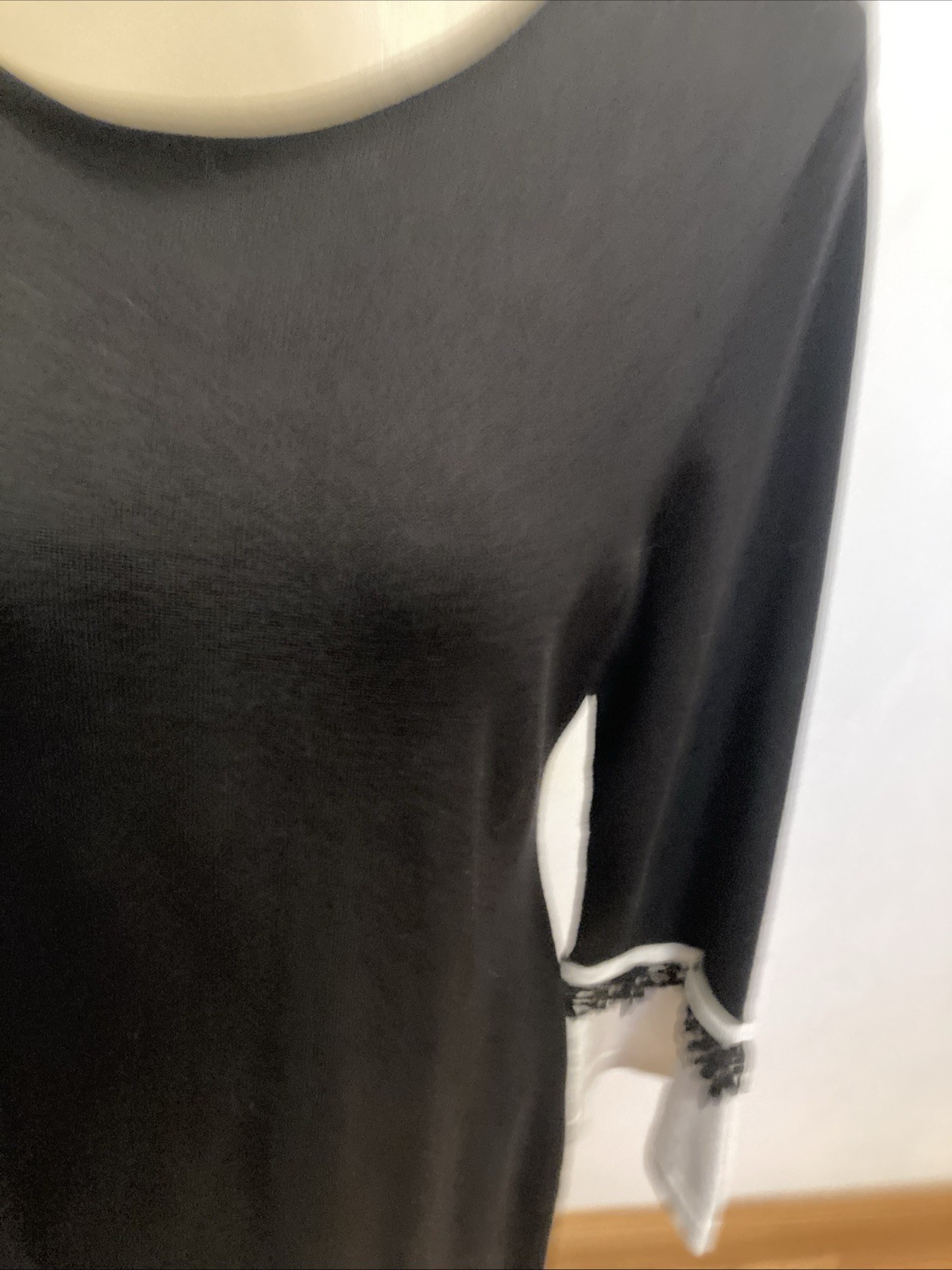Calvin Klein size large black with white trim long sleeve dress Fall Winter
