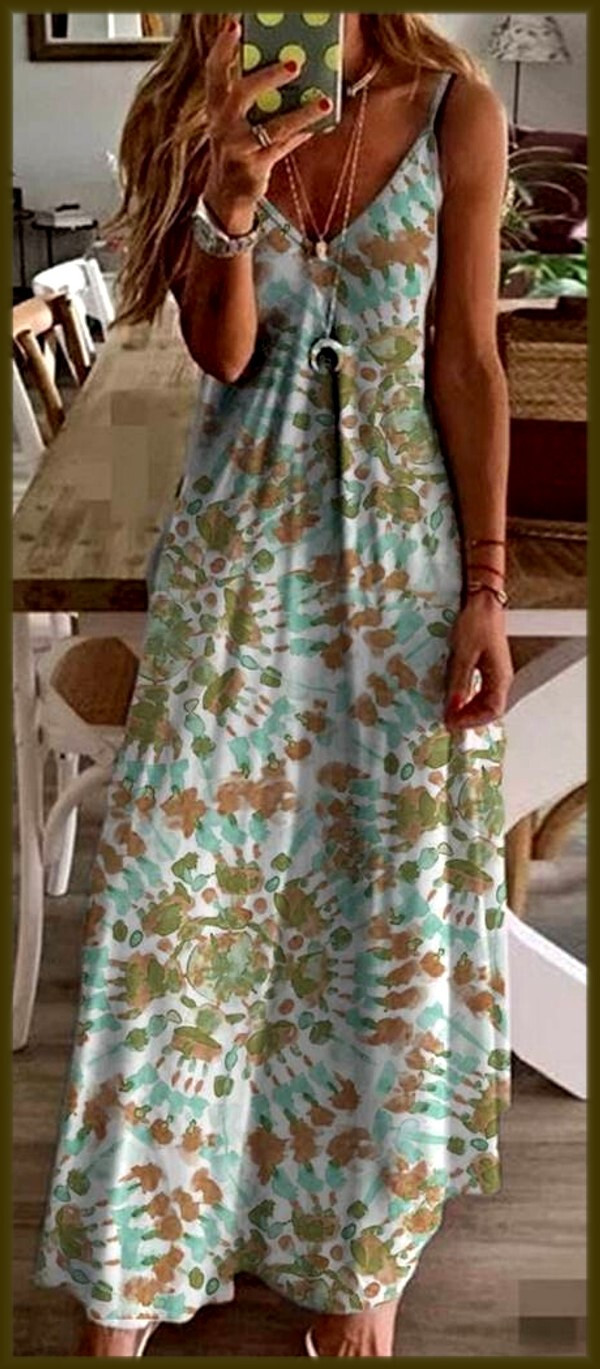 NEW Womens Tie Dye Multi Color Floral Long Summer Maxi Sundress S M L XL 2XL
