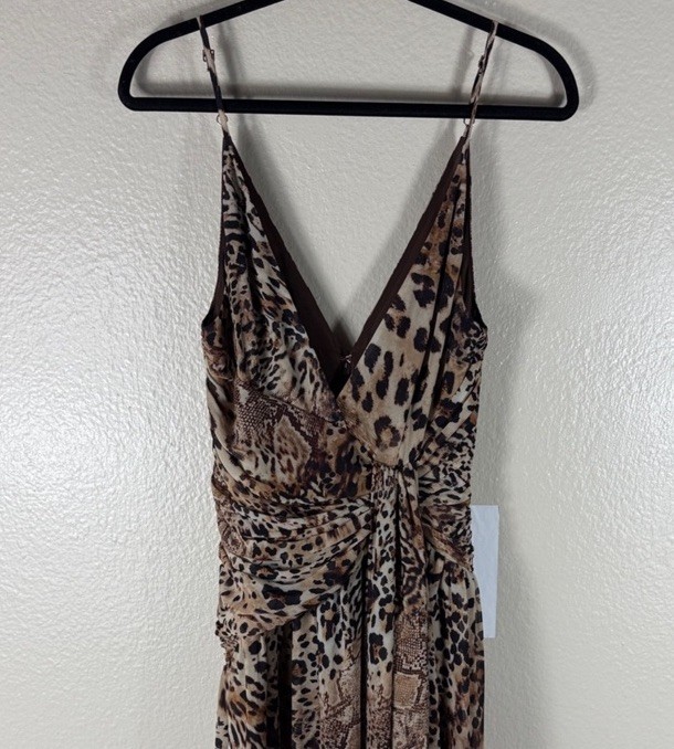 Michael Costello × REVOLVE Natalia Gown in Brown Animal Medley Size S