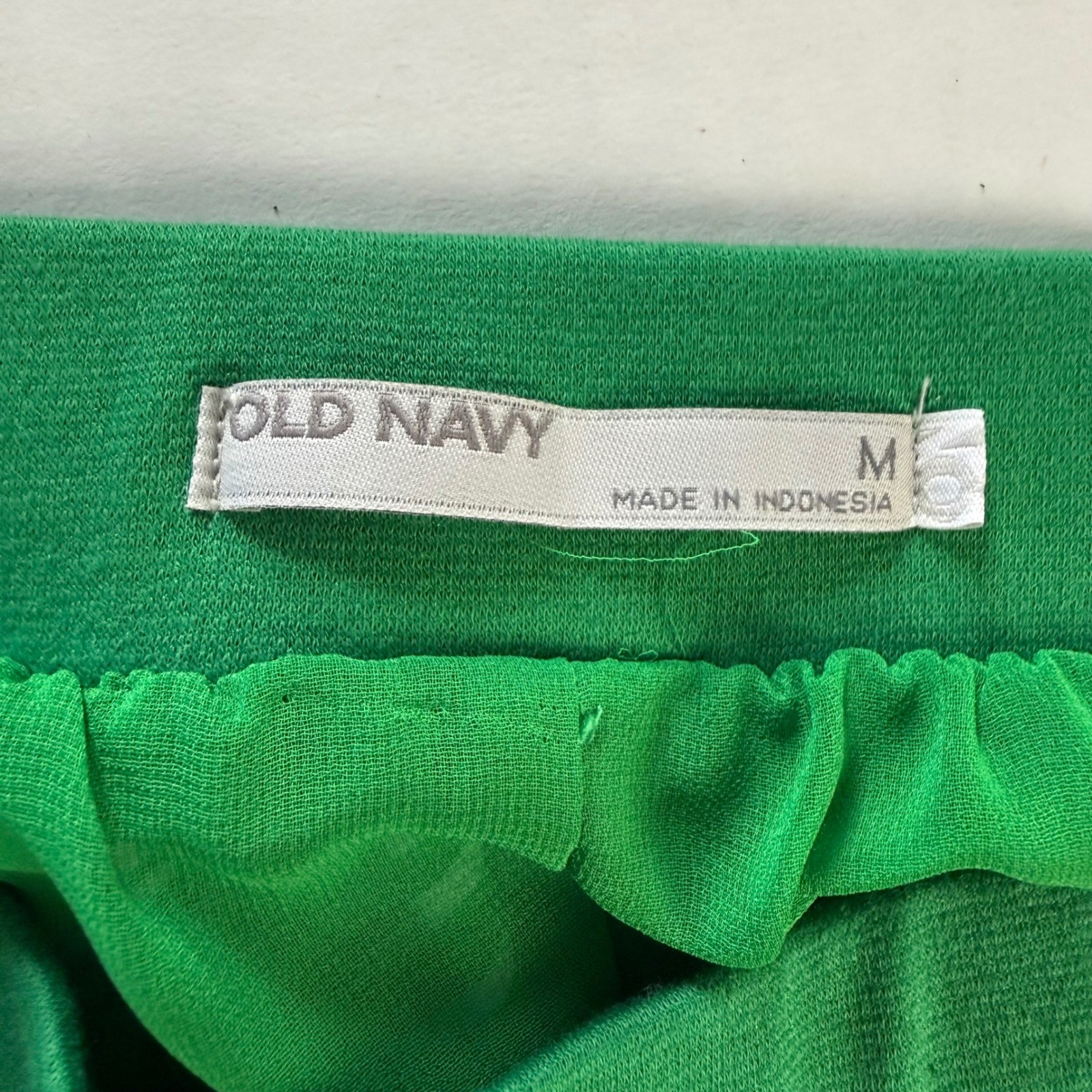 Old Navy Womens Green White Abstract Wave Strapless Maxi Dress Size M Tie Belt