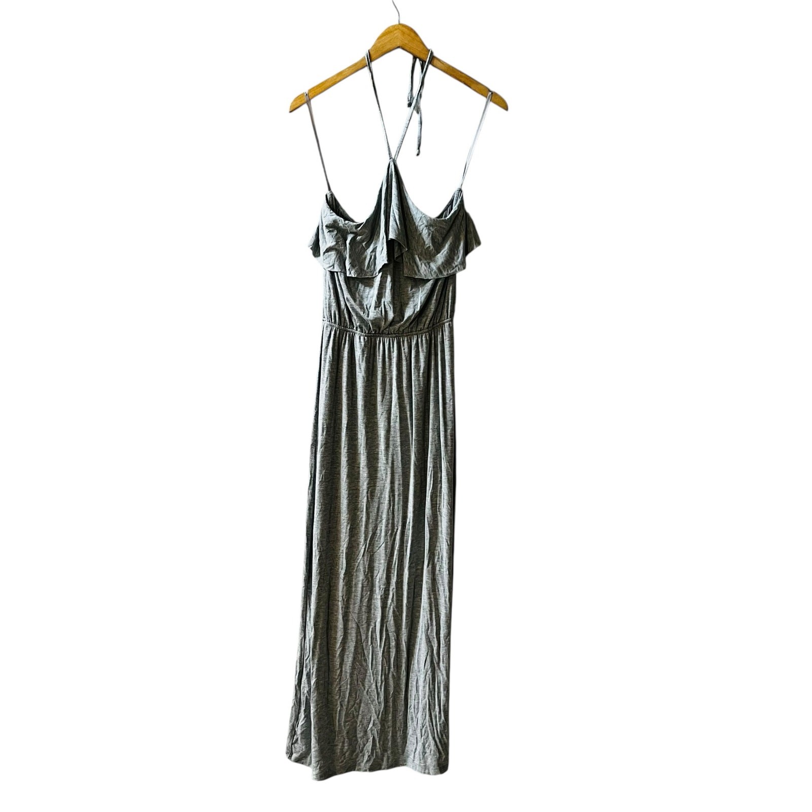Velvet Torch Jersey Halter Maxi Dress Size L Large NWT Gray