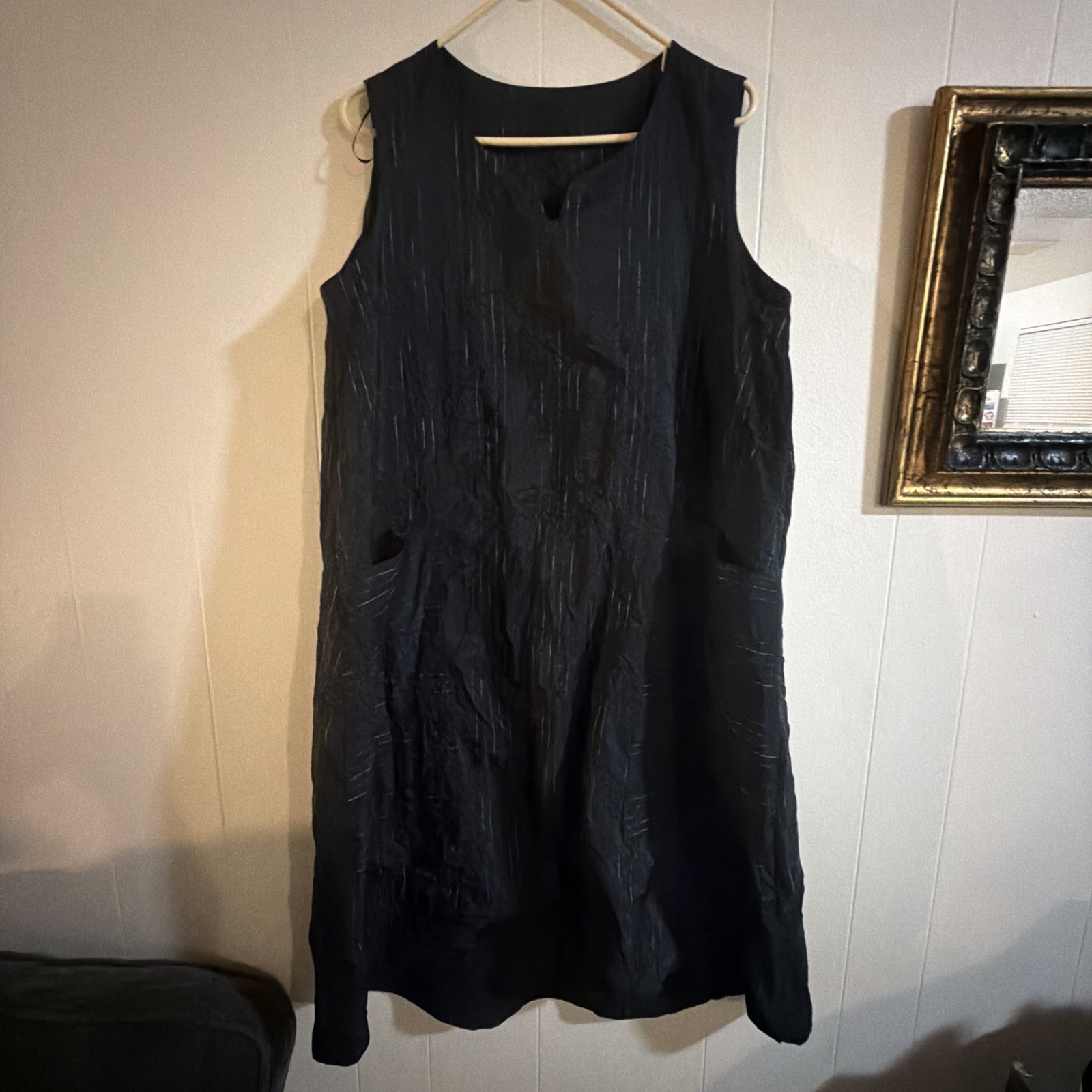 GershonB R AM Dress Women’s Size M Crinkle Textured Fabric Sleeveless Shift