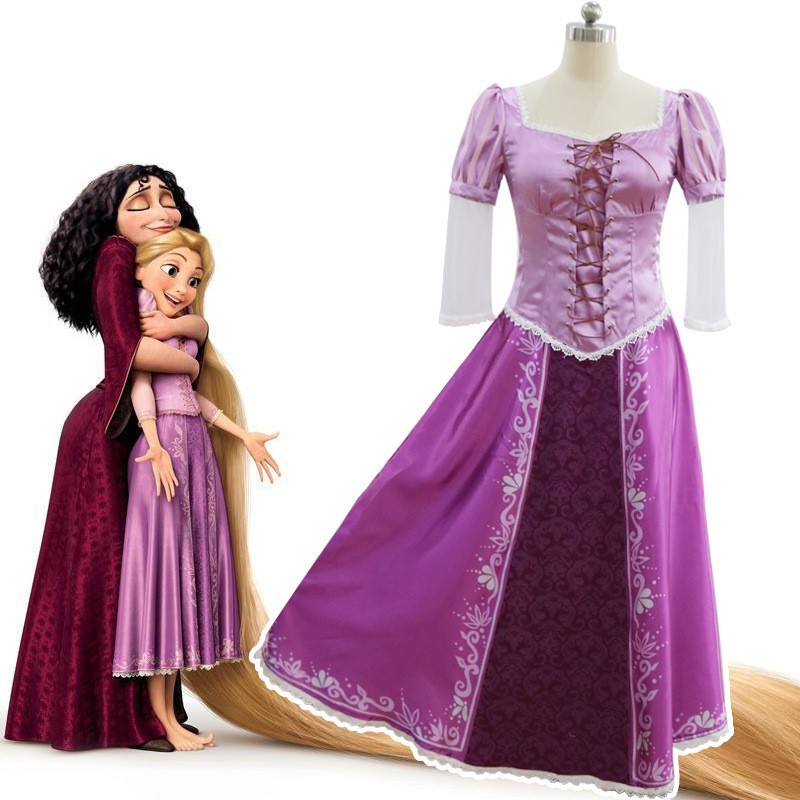Tangled Rapunzel Princess Costume Fancy Dress Up For Halloween Fairytale Cosplay