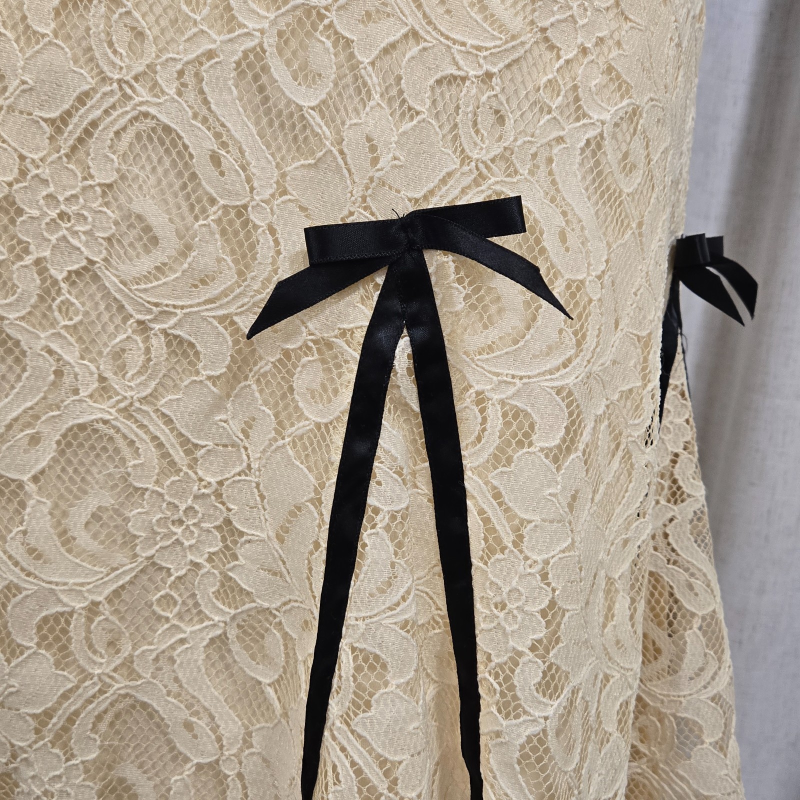 Vtg Y2k Victoria’s Secret Moda Dark Fairy Gothabilly Witchy Bows Formal Dress 8