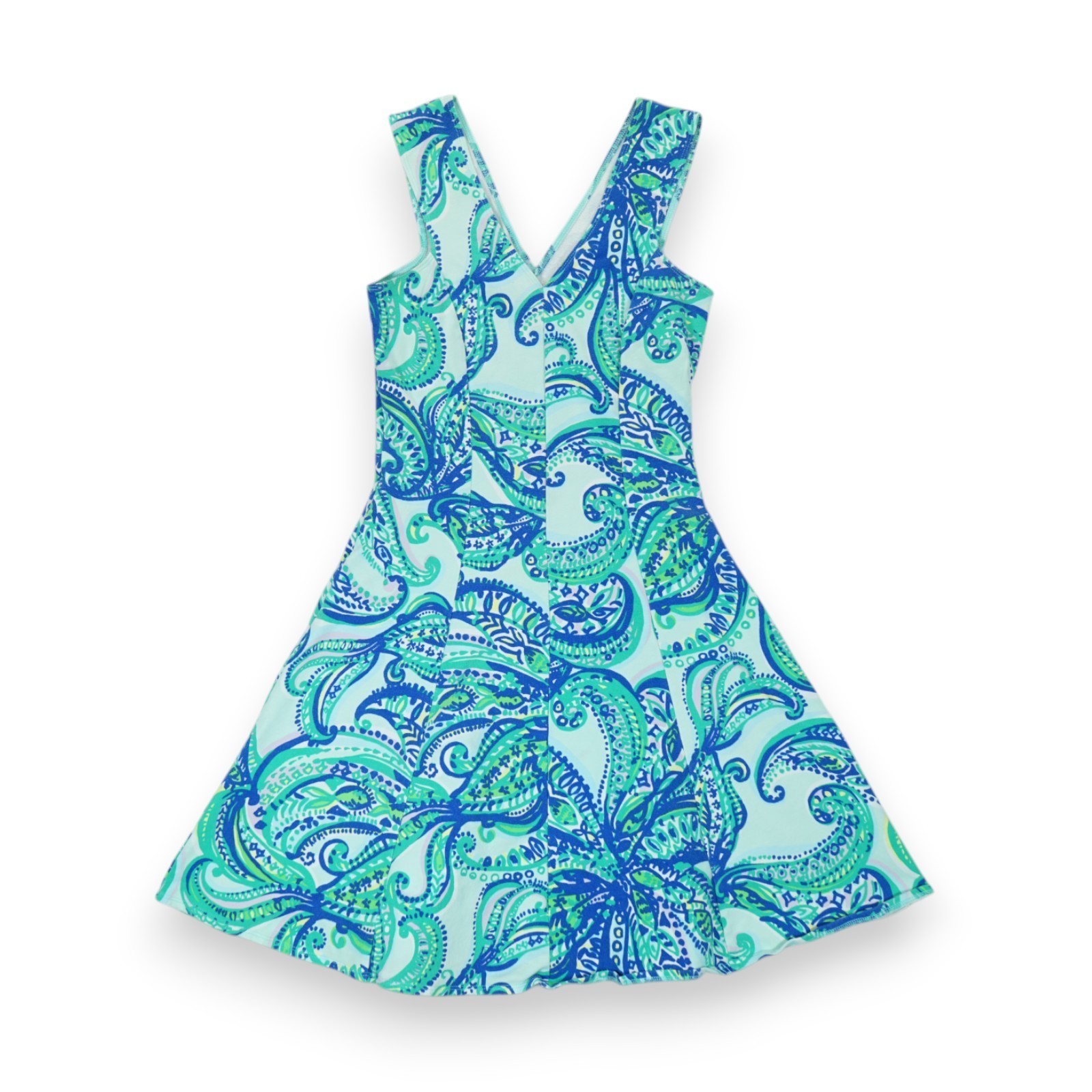 Lilly Pulitzer Dahlia Poolside Blue Keep It Current Terry Fit Flare Dress XXS