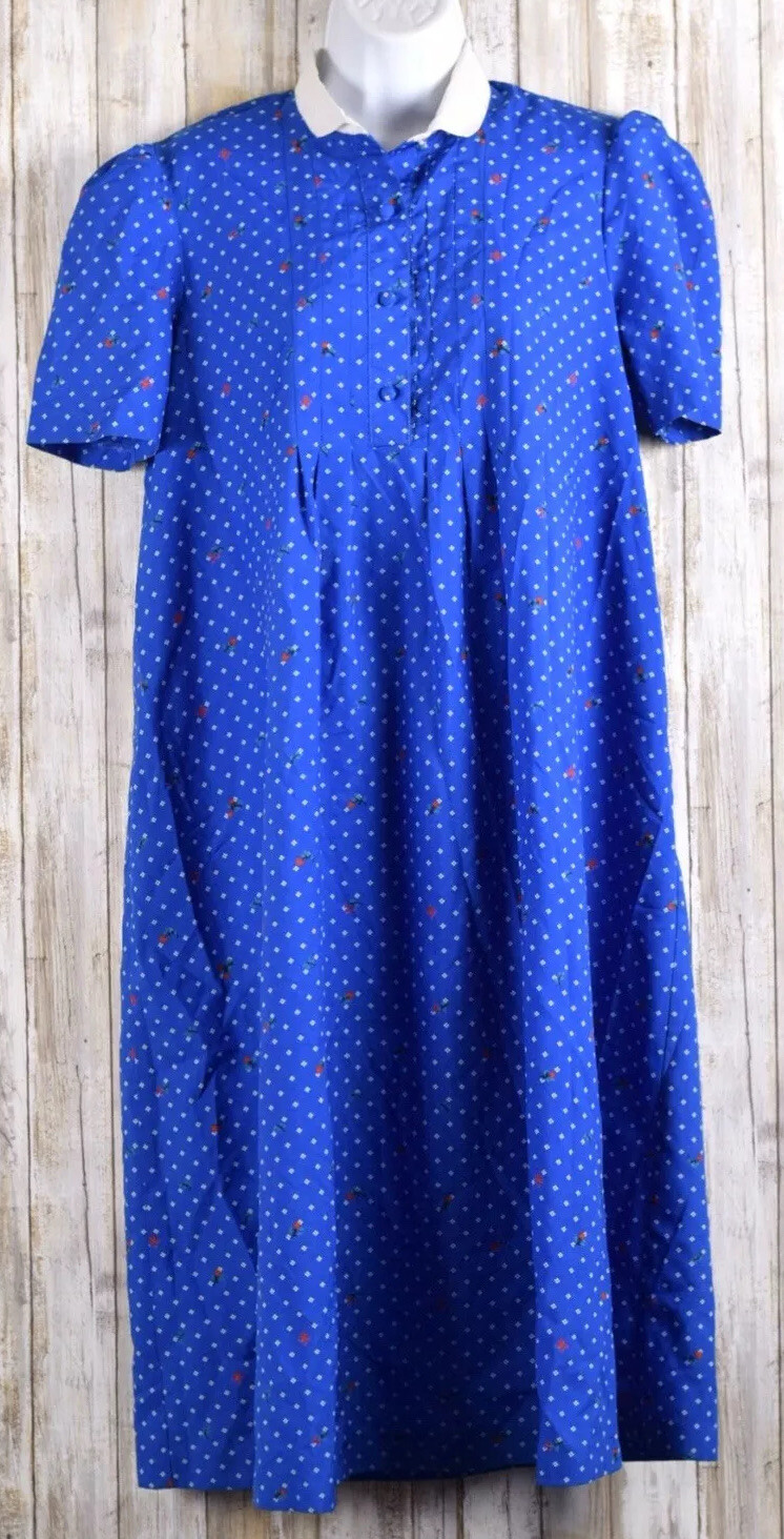 Vintage Jeanette Maternities By Fran Kiernan Blue Dress Size 12