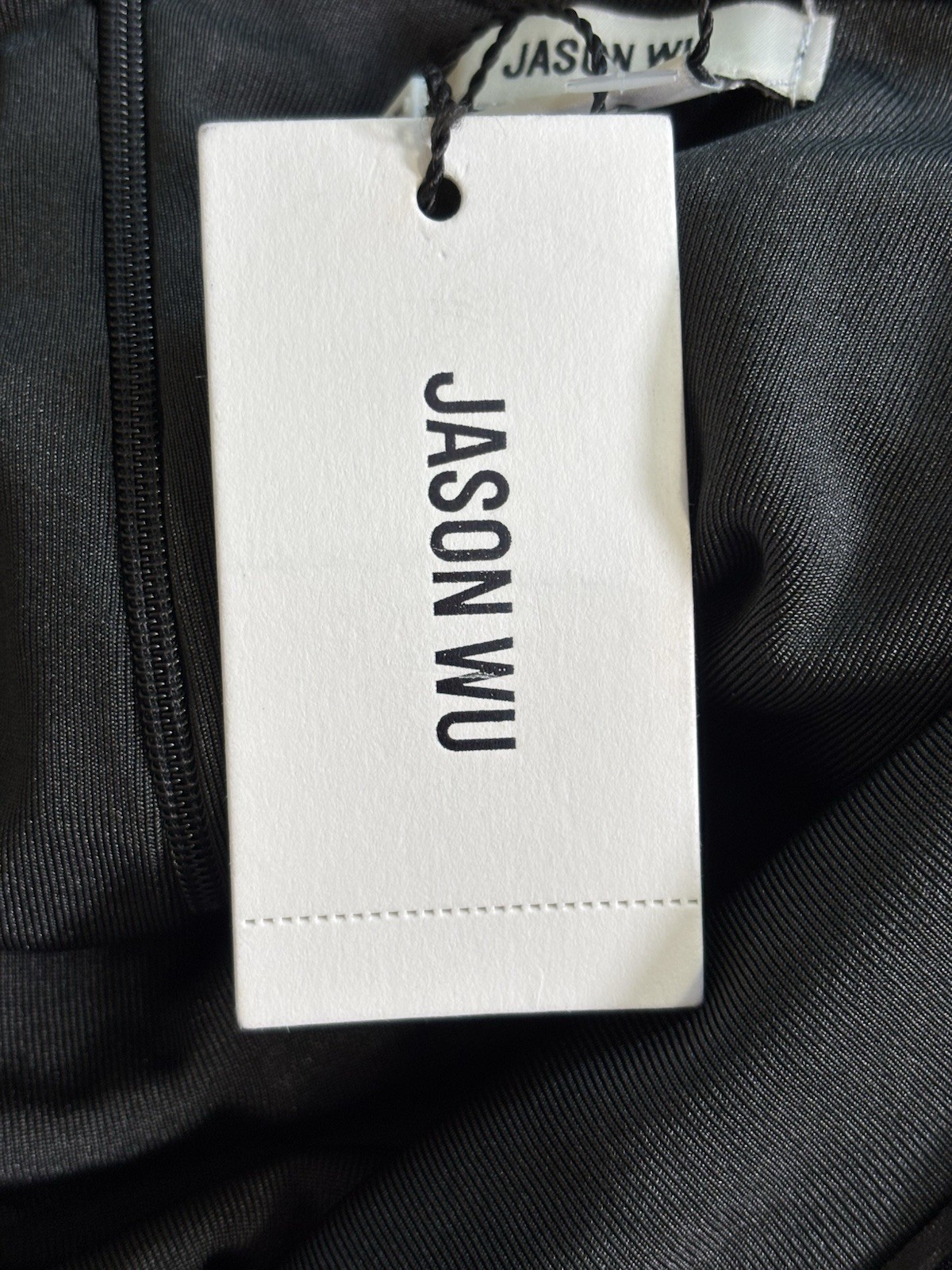 JASON WU Black Drape Front Crossback Straps Side Slit Midi Dress XL NWT – $310