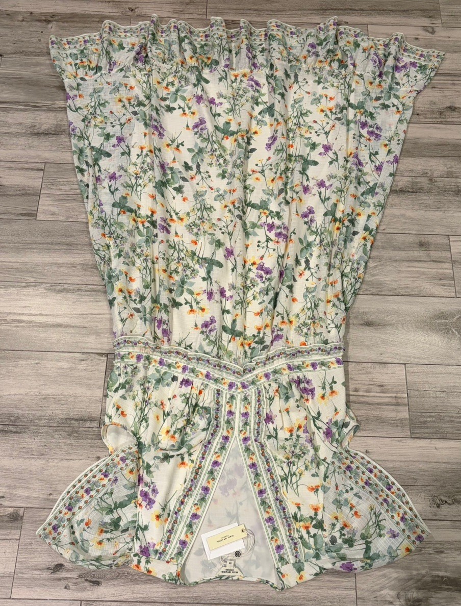 NWT 1X Max Studio Women’s Plus Size Multi-color Floral V-Neck Tiered Maxi Dress