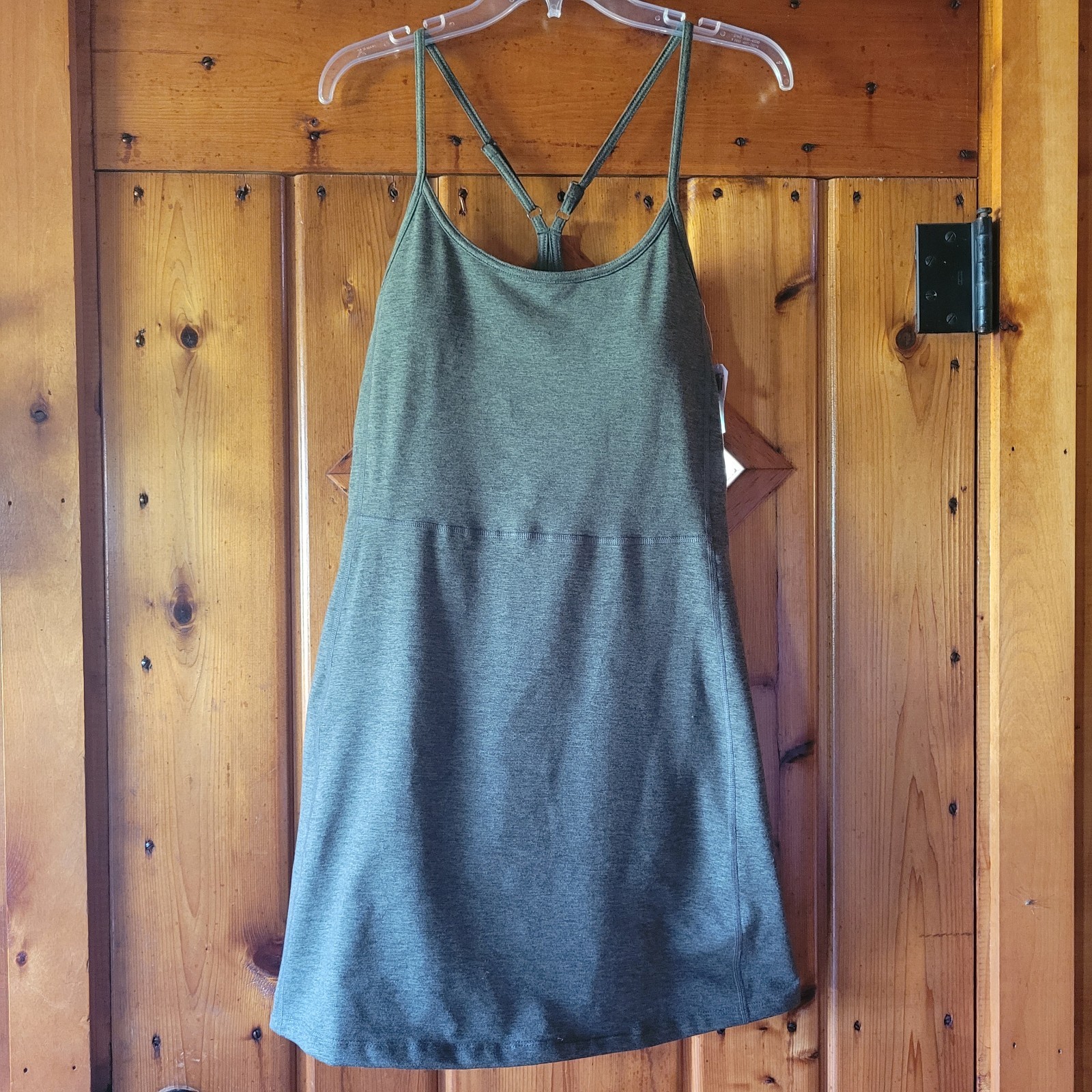 Old Navy CloudComfy Cami Athletic Dress Shelf Bra Bike Shorts Green Medium Tall