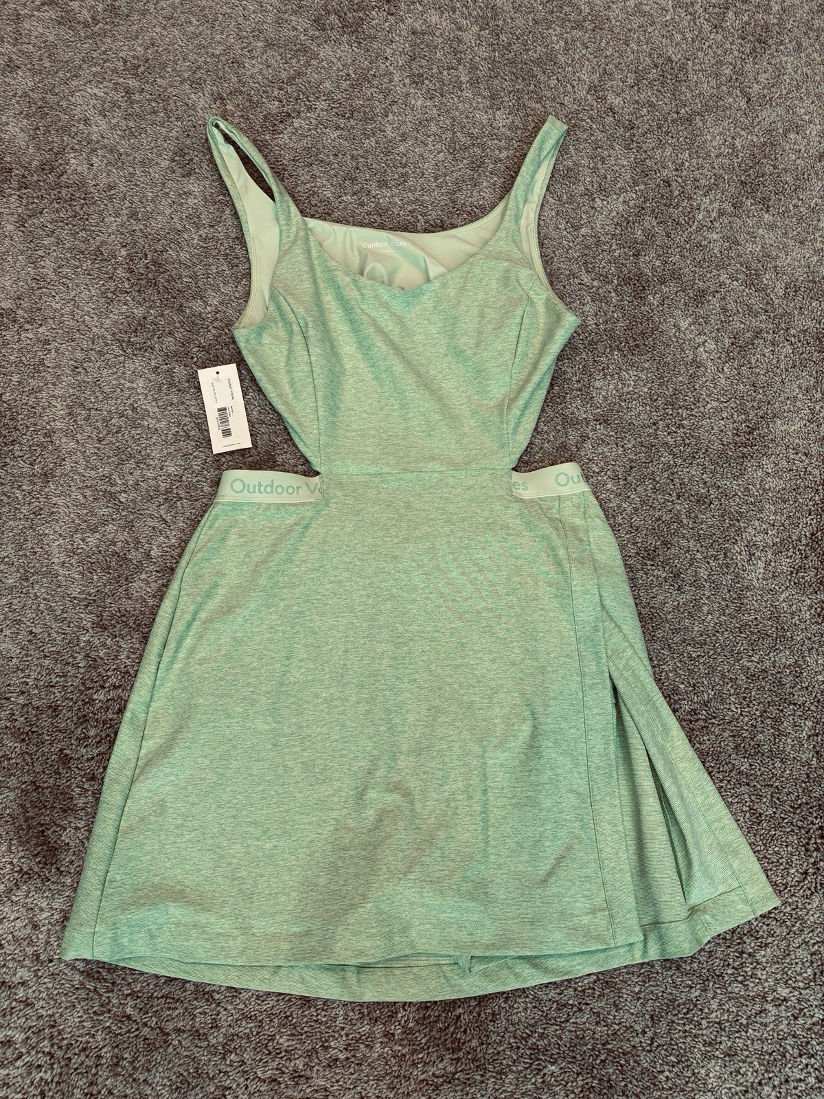 Outdoor Voices Court Dress Womens Large Seafoam Stretch Cutout Back Scoop Neck
