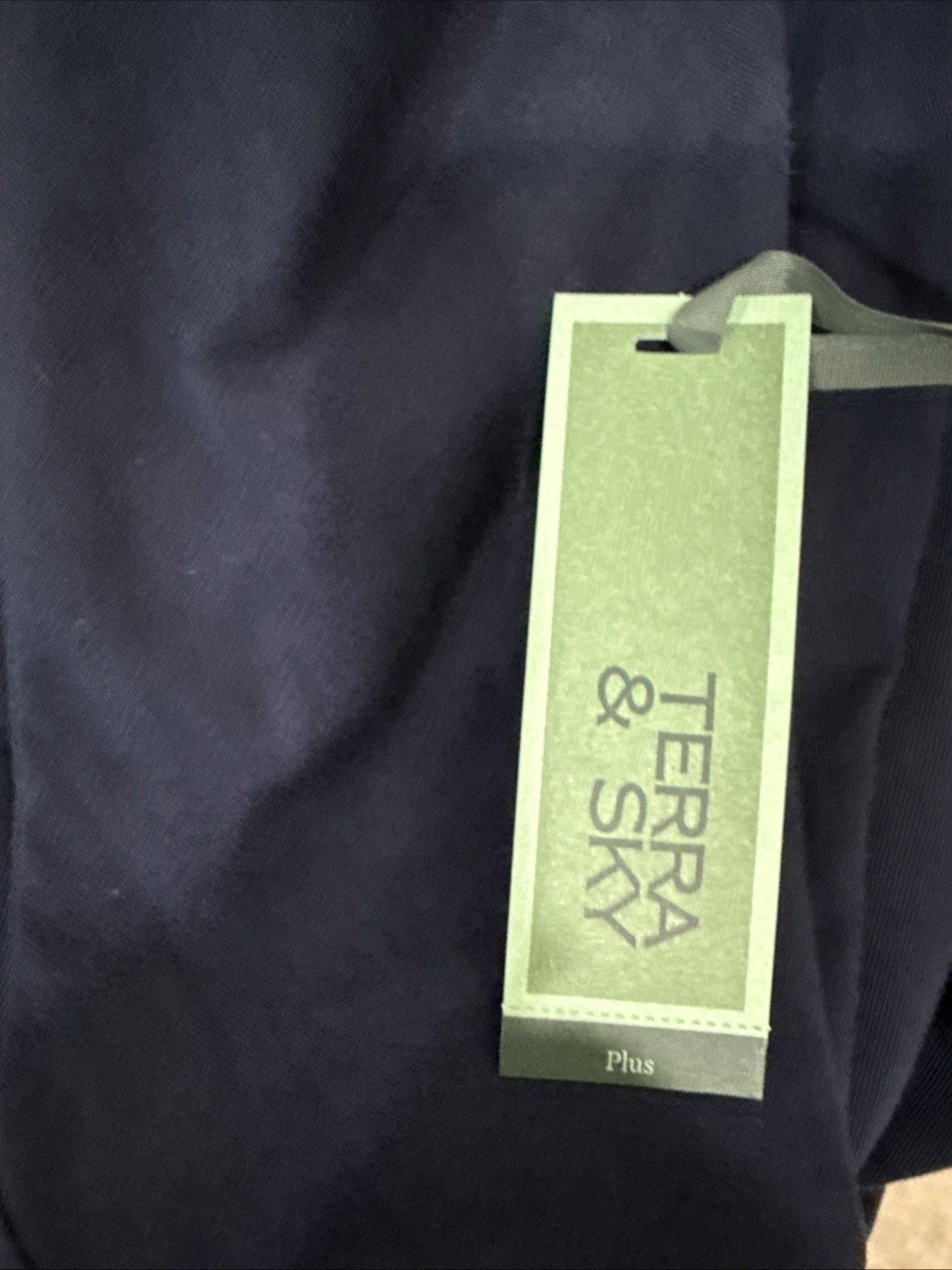 Terra & Sky Dress Plus Size Navy – Cotton Stretch Blend – Short Sleeves NWT