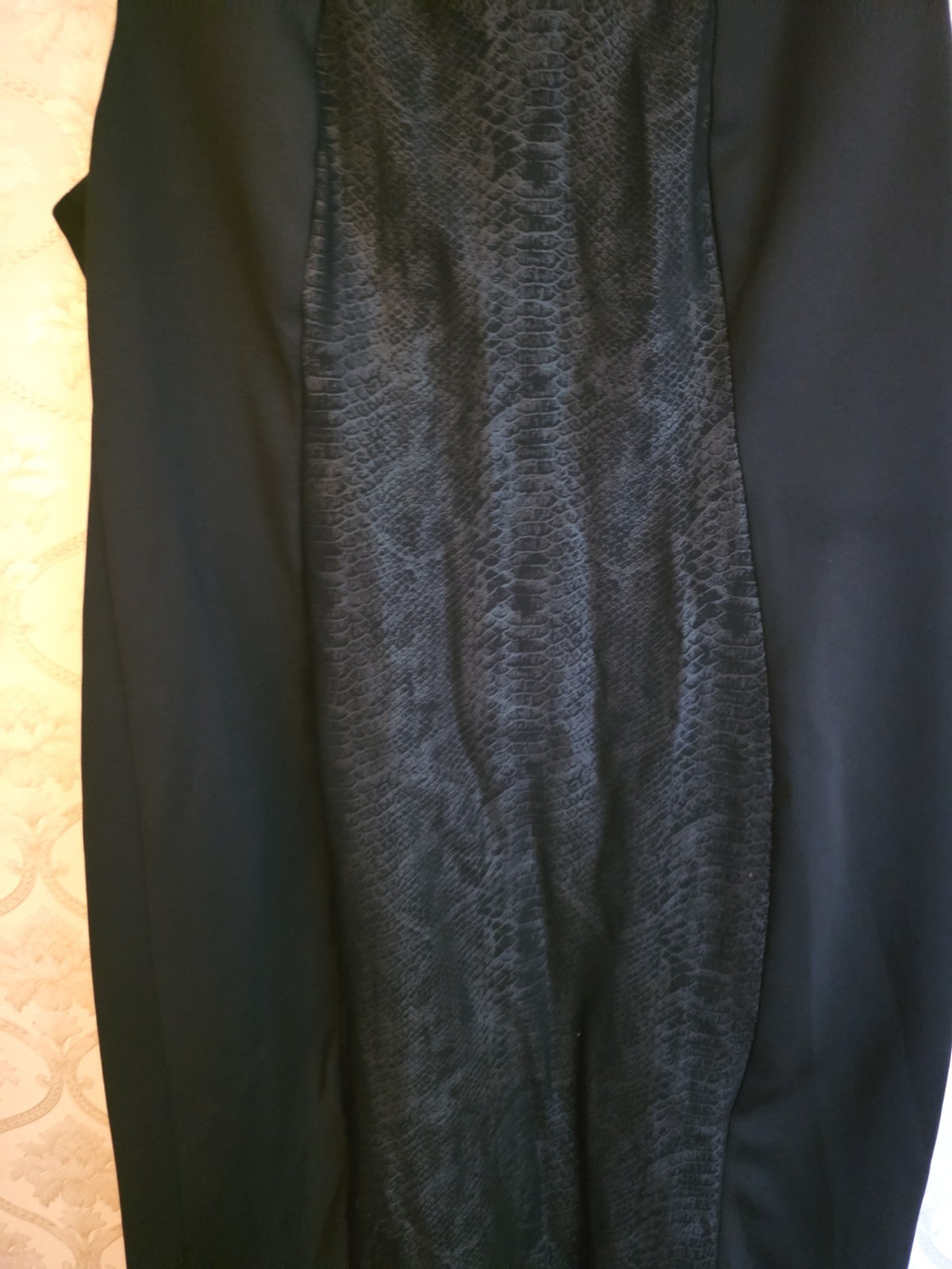 Calvin Klein Black Sheath Dress Snake Pattern Down Front Back Zipper Size 18W