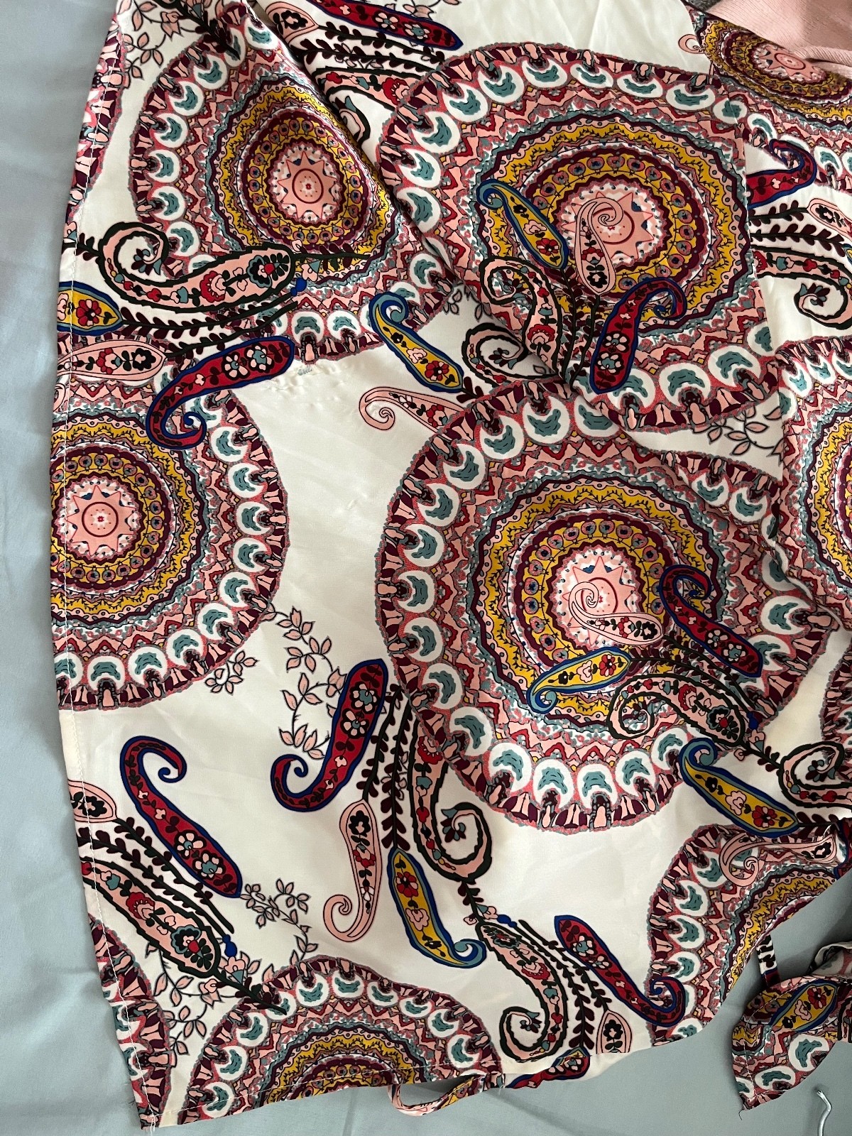 Apricot Cream Paisley Halterneck Smock Maxi Dress – Size 14